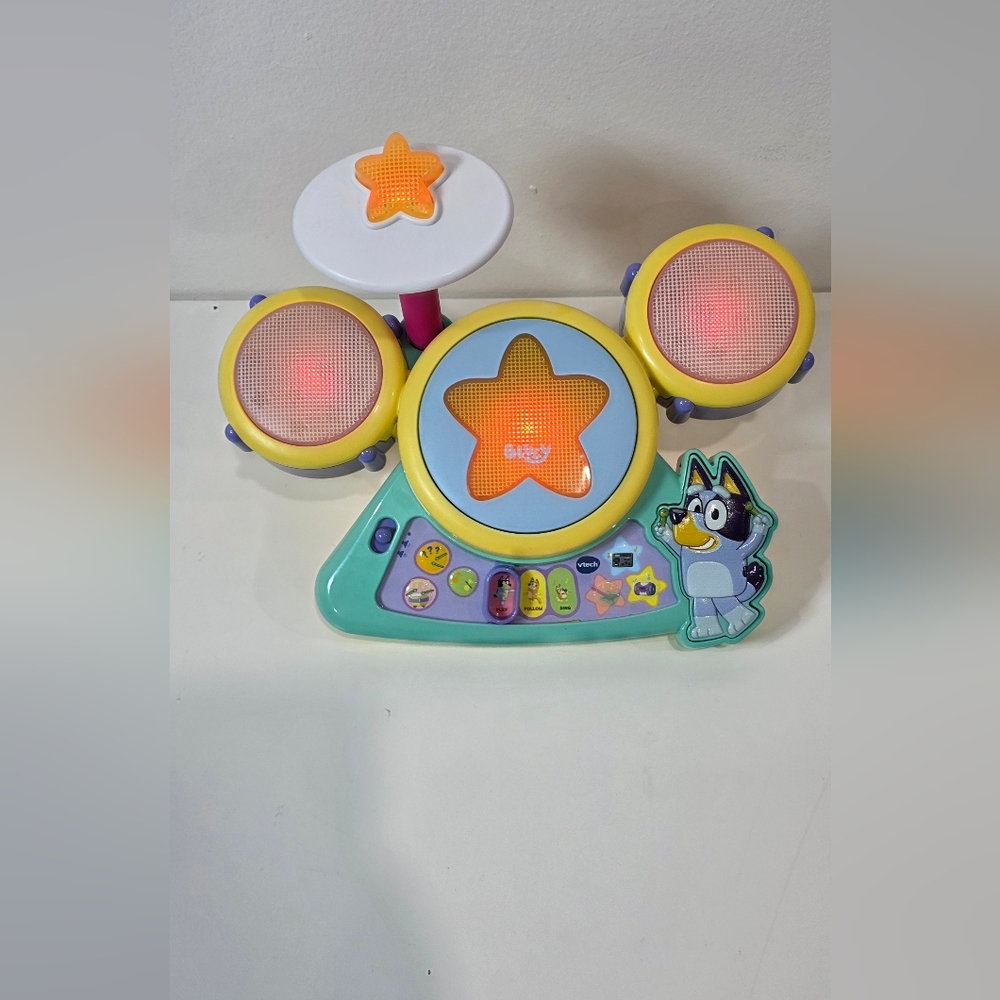 VTech Bluey Hooray Drum Set Toy New 16 Songs & Melodies 🩵💙